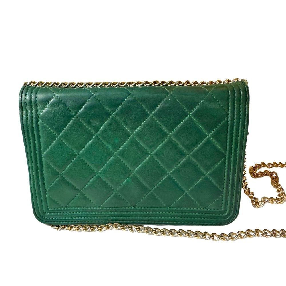 Chanel green boy gold logo mini bag with gold strap - Picture 14 of 15